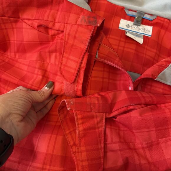 Columbia Interchange Women’s 3X Omni Tech Waterproof Breathable Red Plaid Jacket - Picture 11 of 13